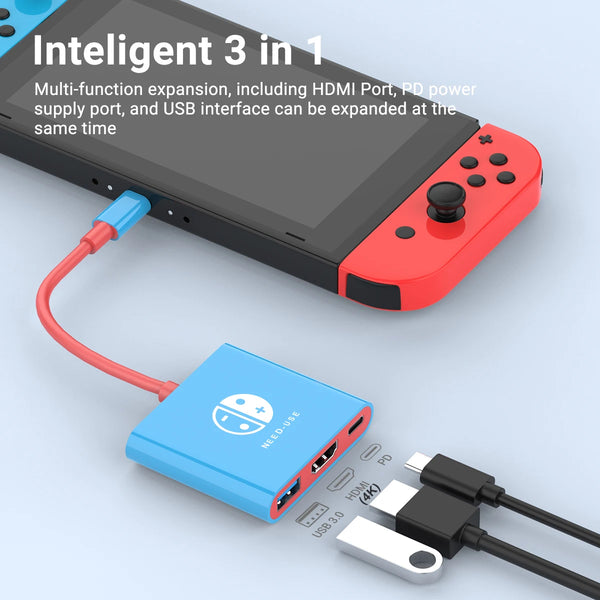 Portable Switch Dock with 4K HDMI and USB 3.0 Hub