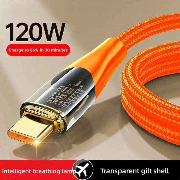 120W Super Fast Charging USB to Type C Cable