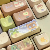142 Keys Customized Gift Cute Cat Keycaps MAO Profile