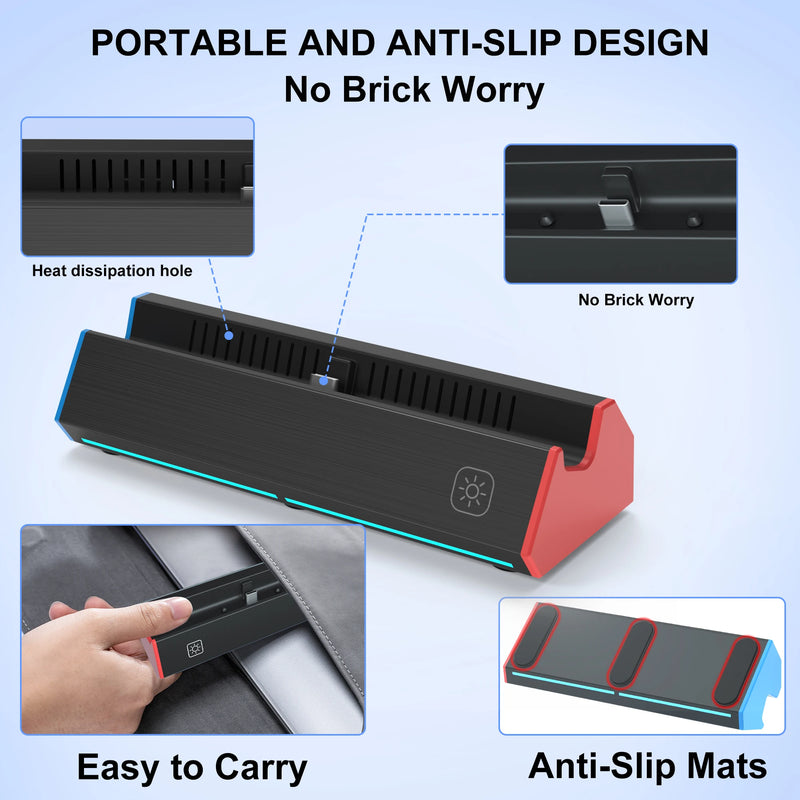 Portable Charging Dock Station with HDMI Adapter for Nintendo Switch