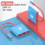 Portable Switch Dock with 4K HDMI and USB 3.0 Hub