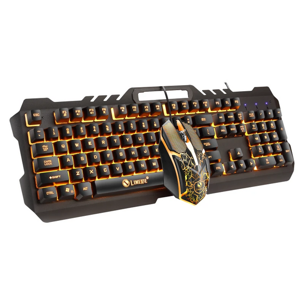 Gaming Wired Keyboard and Mouse Combos - Backlit Metal Panel
