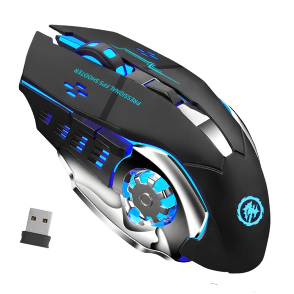 Rechargeable Wireless Gaming Mouse - Silent Bluetooth USB