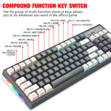 96 Keys Wireless Keyboard RGB Backlight Rechargeable