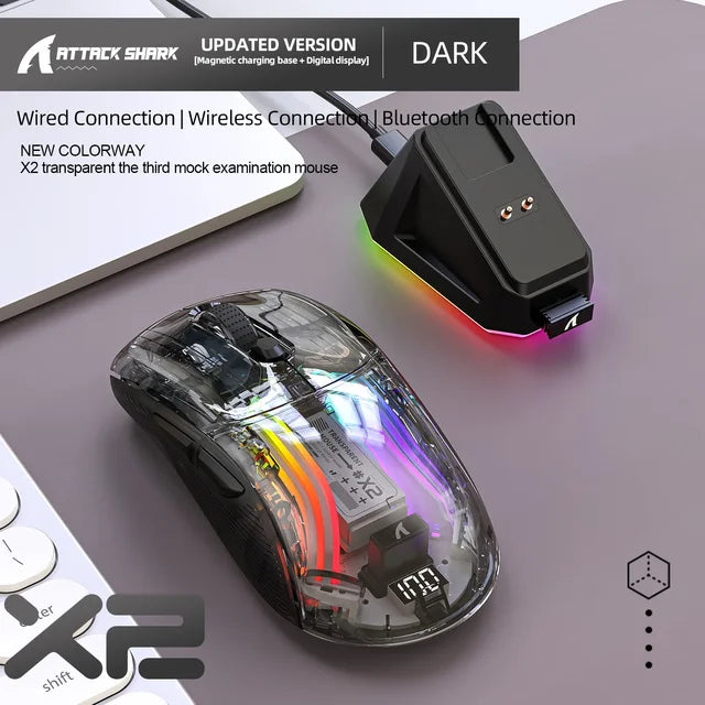 X2 Pro Magnetic Charging Bluetooth Mouse - RGB Lights