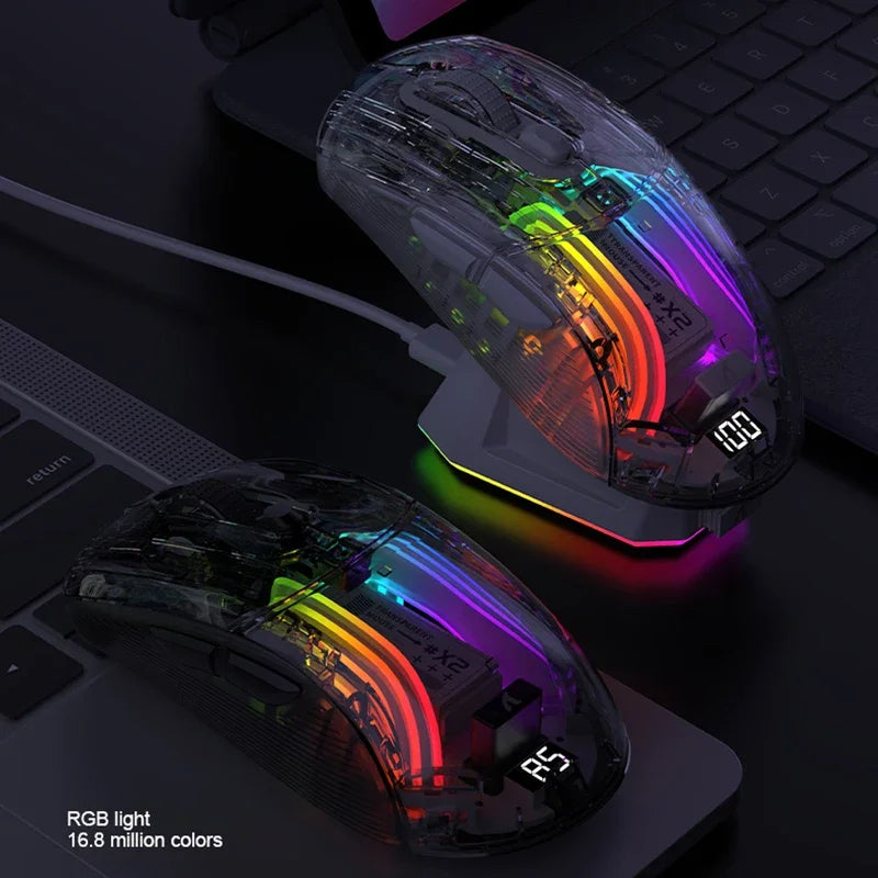 X2 Pro Magnetic Charging Bluetooth Mouse - RGB Lights