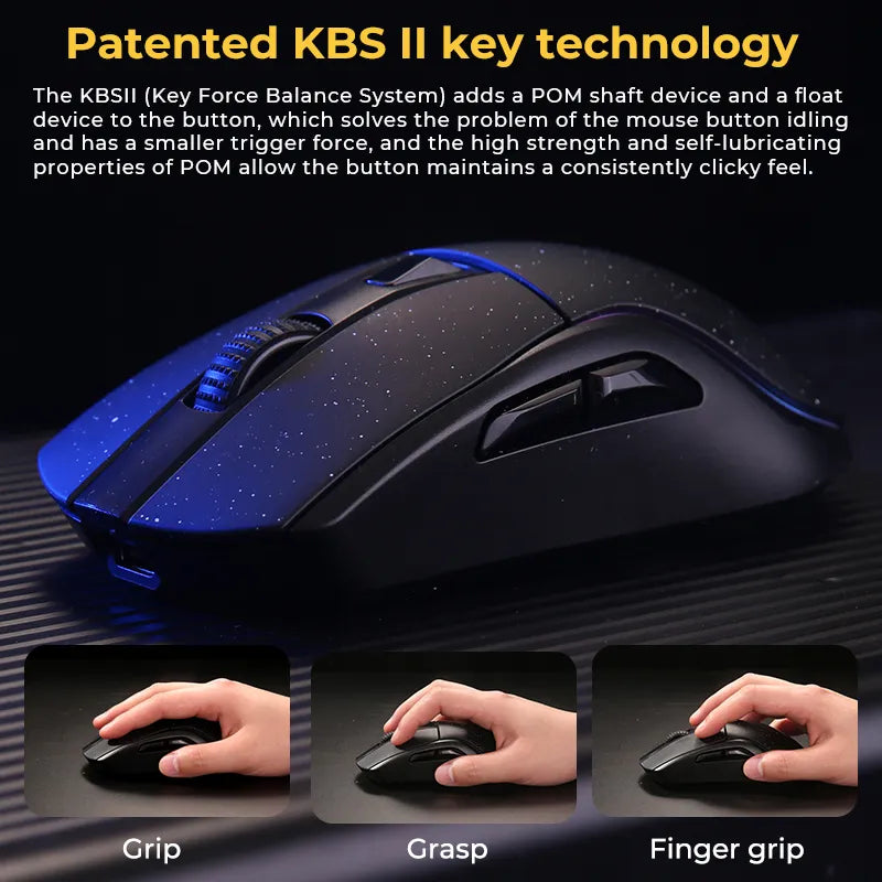 Gaming Mouse - Tri-mode Bluetooth Wired 2.4G Wireless