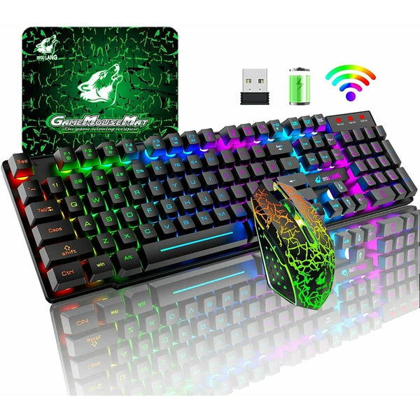 Ergonomic Gaming Mechanical Keyboard Rainbow LED
