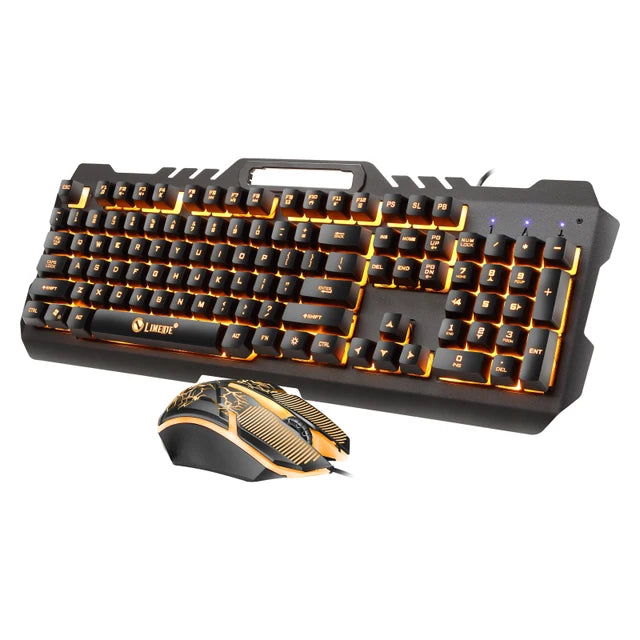Gaming Wired Keyboard and Mouse Combos - Backlit Metal Panel