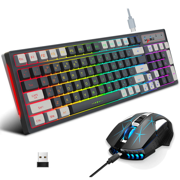 Wireless Rechargeable Keyboard Mouse Combo - RGB Membrane