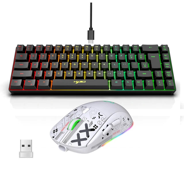 RGB Mini Gaming Keyboard with Wireless Mouse Combo