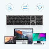 USB Wireless Keyboard - Full Size Slim Office Computer Keyboard