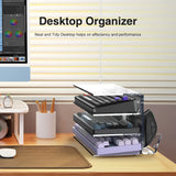 Acrylic 3 Tier Keyboard Mouse Desktop Organizer Shelf