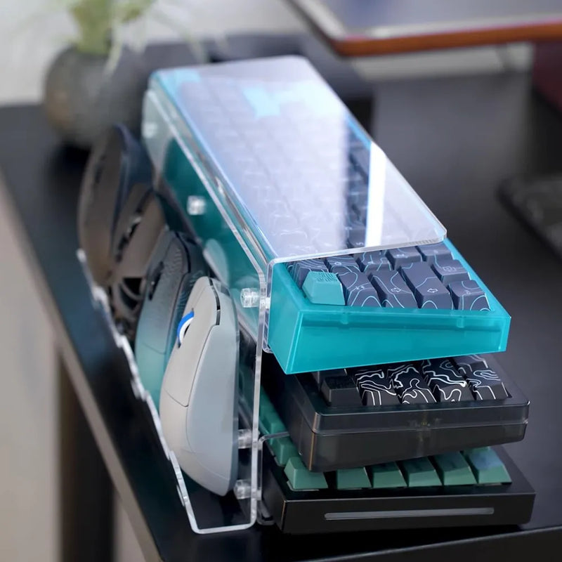 Acrylic 3 Tier Keyboard Mouse Desktop Organizer Shelf