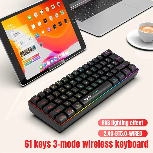 61 Keys Dynamic RGB Backlit Wired/Wireless Mechanical Gaming Keyboard
