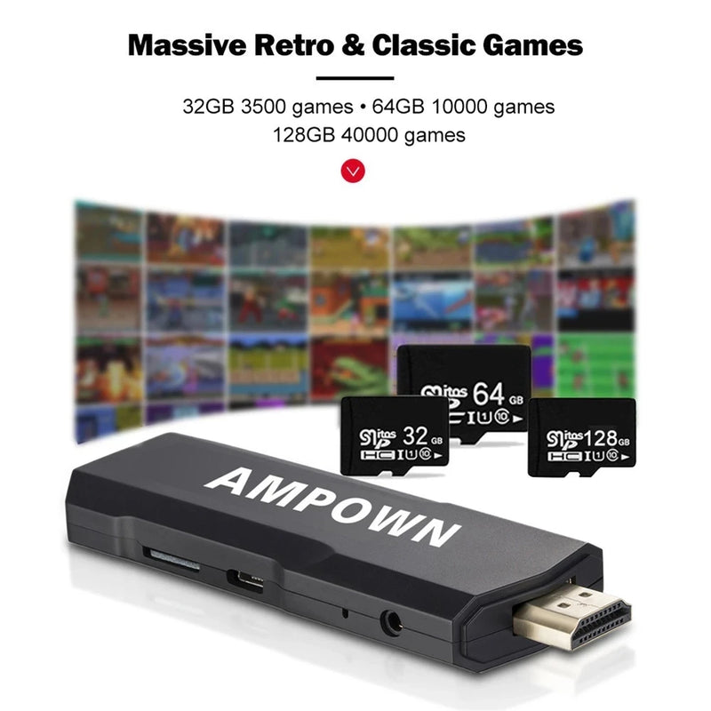 Retro Game Console with 4K HD Output and Dual Handles