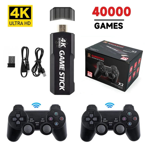 Retro Game Console with 4K HD Output and Dual Handles