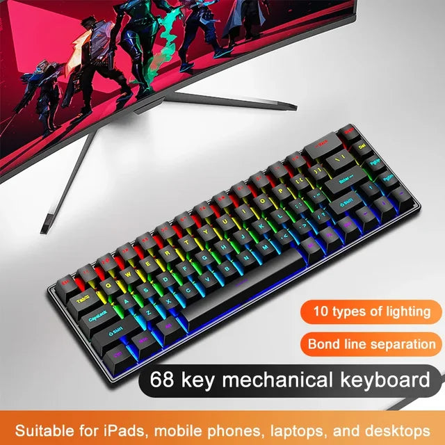 Colorful Lighting Wired Mechanical Keyboard