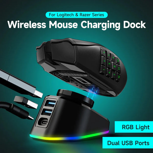 Wireless Mouse Charging Dock for Logitech