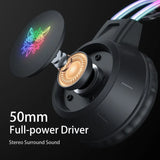 Over-Ear Headphones with RGB Lights & Mic
