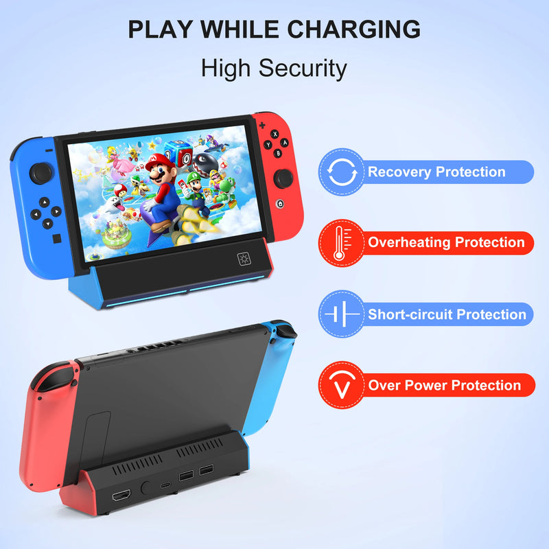 Portable Charging Dock Station with HDMI Adapter for Nintendo Switch